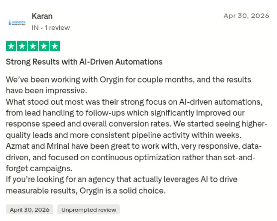 Karan — Trustpilot review